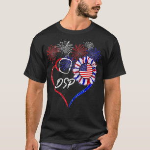 Patriotic DSP Sunflower 4th Of July American Flag T-Shirt