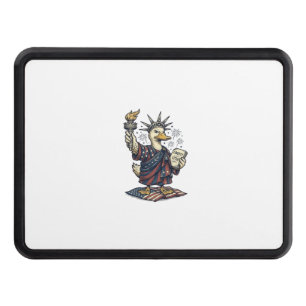 Patriotic Duck 4th of July Vintage T-Shirt Design_ Hitch Cover
