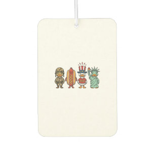 Patriotic Duck and Hot Dog Vintage Vector Shirt_1 Air Freshener