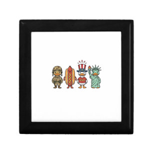 Patriotic Duck and Hot Dog Vintage Vector Shirt_1 Gift Box