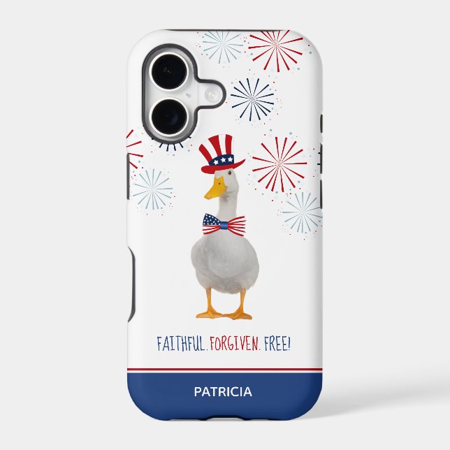 Patriotic Duck Faithful Forgiven Free Case-Mate iPhone Case (Back)