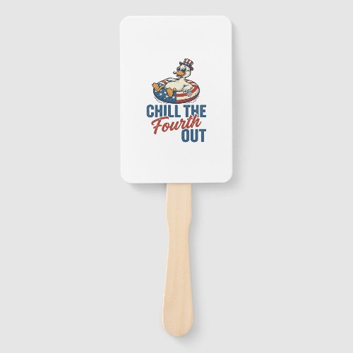 Patriotic Duck Fourth of July Floatie Shirt Design Hand Fan