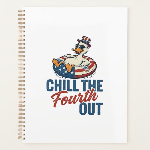 Patriotic Duck Fourth of July Floatie Shirt Design Planner