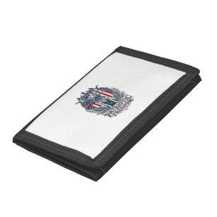 Patriotic Duck Hunter Dog Vector Graphic Tee_1 Trifold Wallet