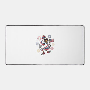 Patriotic Duck Vintage Engraving T-Shirt Design_1 Desk Mat