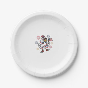 Patriotic Duck Vintage Engraving T-Shirt Design_1 Paper Plates