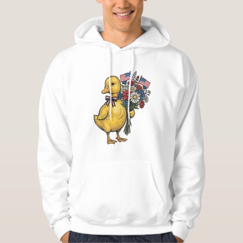 Patriotic Duckling Flower Bouquet Vintage Shirt De