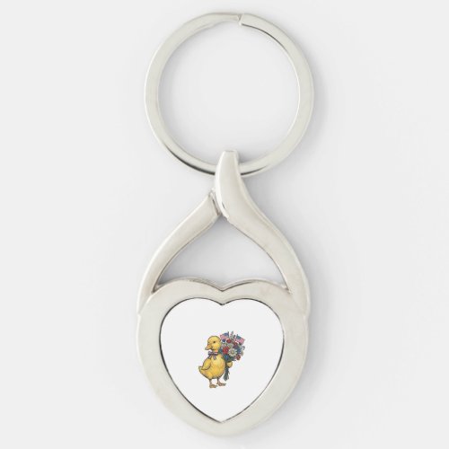 Patriotic Duckling Flower Bouquet Vintage Shirt De Keychain