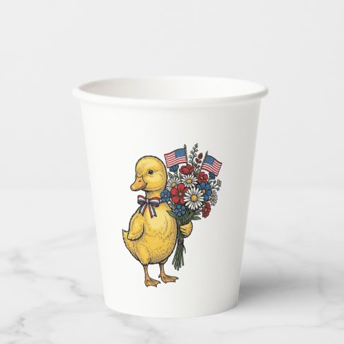 Patriotic Duckling Flower Bouquet Vintage Shirt De Paper Cups
