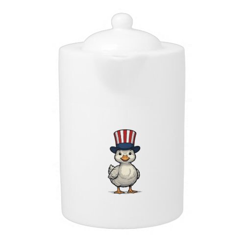 Patriotic Duckling Vintage 4th of July Shirt Desig Teapot