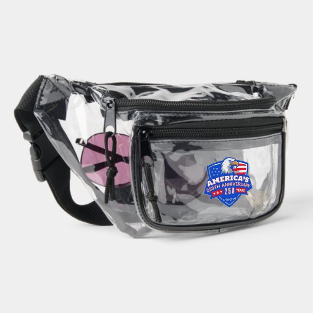 Patriotic Eagle 1776–2026 250 Years US Anniversary Clear Fanny Pack (Right)