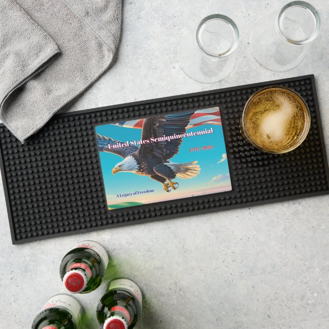 Patriotic Eagle 1776–2026 Quarter-Millennium Pride Bar Mat (Insitu (Bar 1))