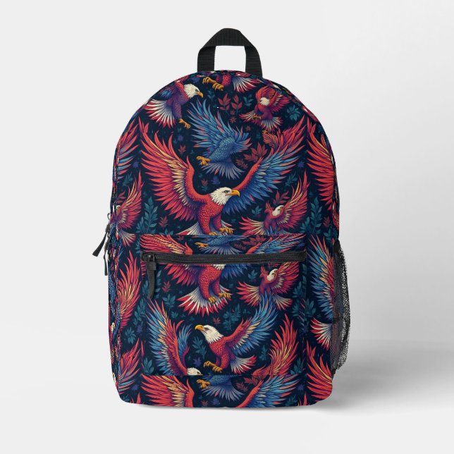 Patriotic Eagle 1 Printed Backpack (Front)