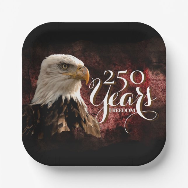 Patriotic Eagle 250 Years Paper Plates (Front)