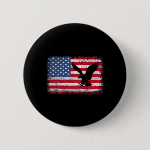 Patriotic Eagle 4th Of July Usa American Flag 2  Button
