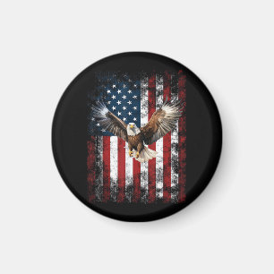 Patriotic Eagle 4th of July USA American Flag Magnet