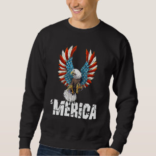 Patriotic Eagle 4th Of July Usa American Flag Men  Sweatshirt