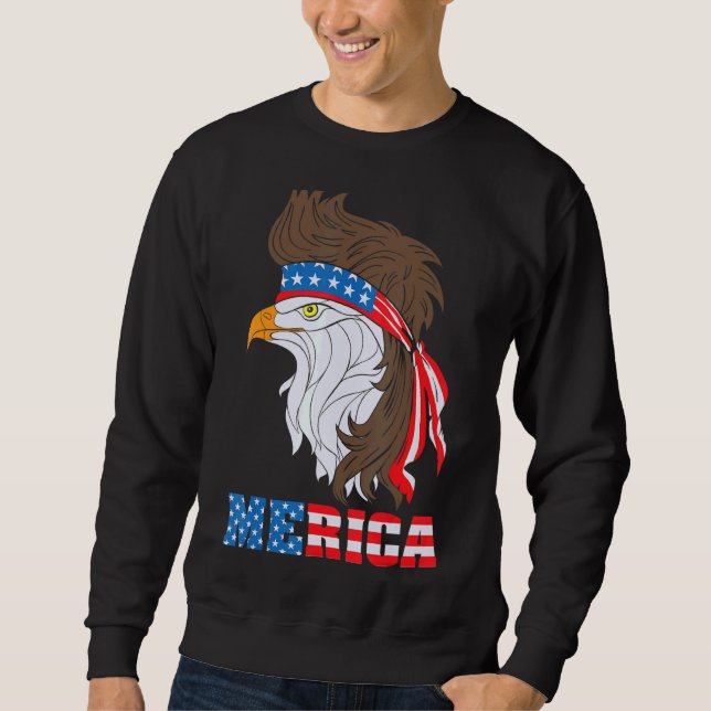 Patriotic Eagle 4th Of July Usa American Flag Meri Sweatshirt (Front)