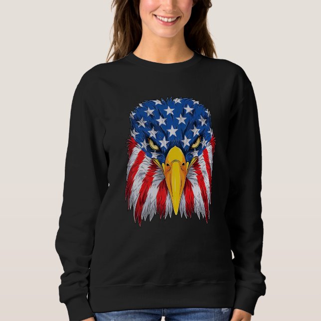 Patriotic Eagle 4th Of July Usa American Flag Meri Sweatshirt (Front)