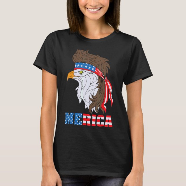 Patriotic Eagle 4th Of July Usa American Flag Meri T-Shirt (Front)