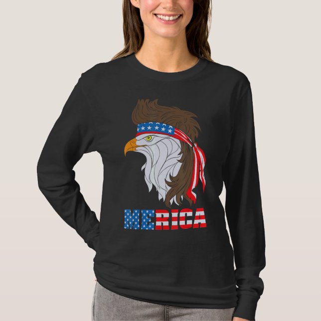 Patriotic Eagle 4th Of July Usa American Flag Meri T-Shirt (Front)