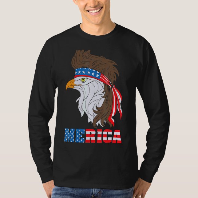 Patriotic Eagle 4th Of July Usa American Flag Meri T-Shirt (Front)