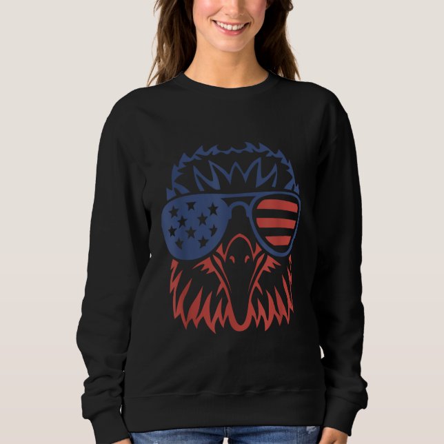 Patriotic Eagle 4th of July USA American Flag Sweatshirt (Front)