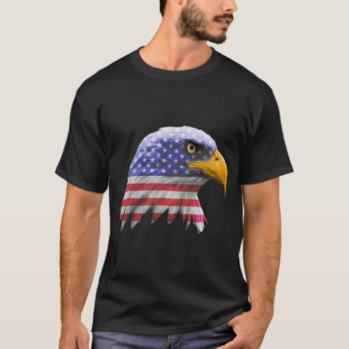 Patriotic Eagle American Flag 4Th Of July Usa Flag T_Shirt