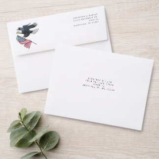 Patriotic Eagle American Flag Addressed Envelopes