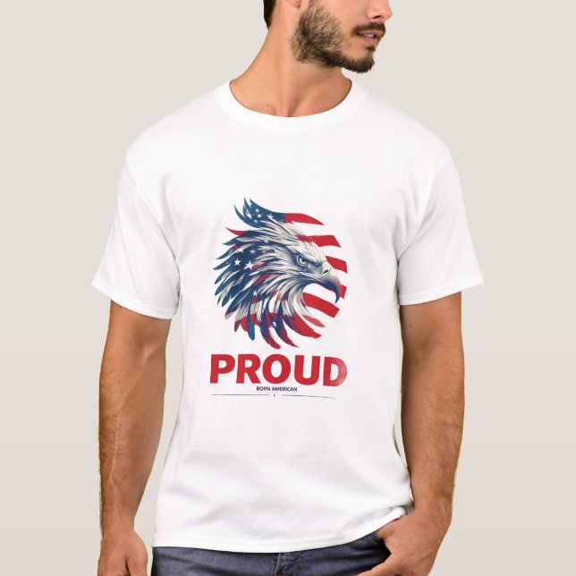 Patriotic Eagle American Flag gift idea T-Shirt (Front)