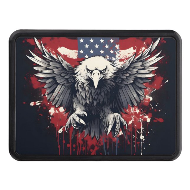 patriotic eagle American flag  Hitch Cover (Front)