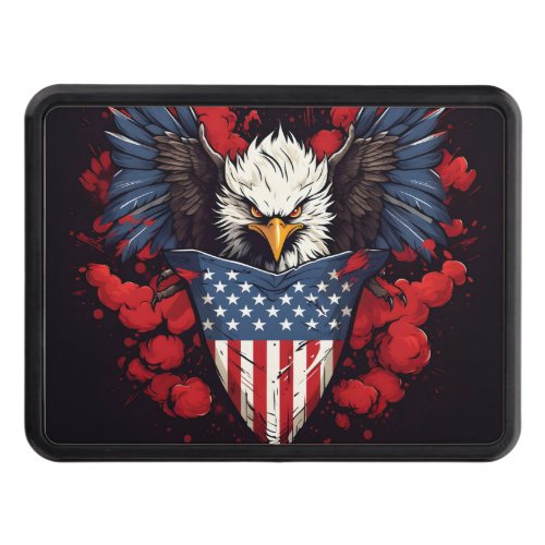 patriotic eagle American flag  Hitch Cover