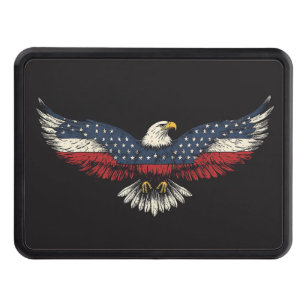 Patriotic eagle american flag hitch cover