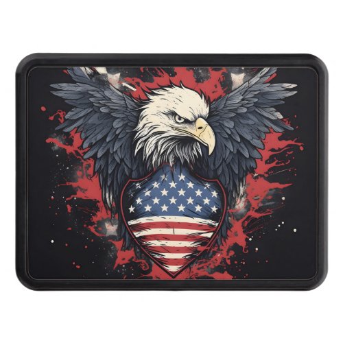 patriotic eagle American flag  Hitch Cover