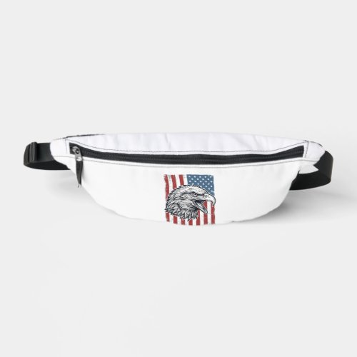 Patriotic Eagle American Flag Vintage Engraving_1 Fanny Pack