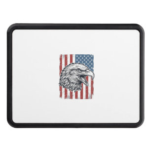 Patriotic Eagle American Flag Vintage Engraving_1 Hitch Cover