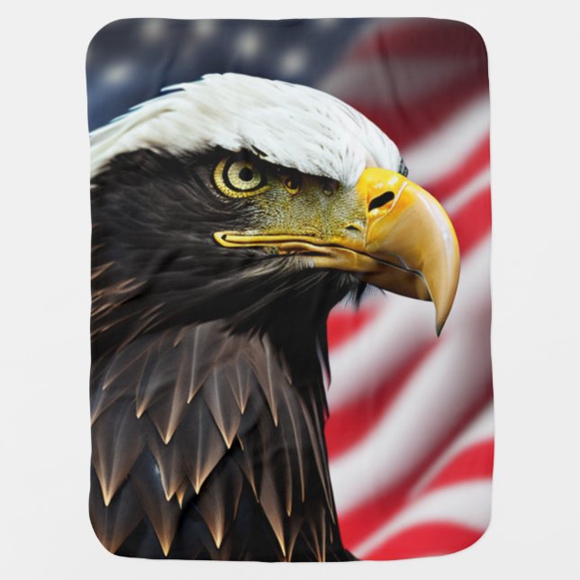 Patriotic/Eagle/American/USA  Baby Blanket (Front)