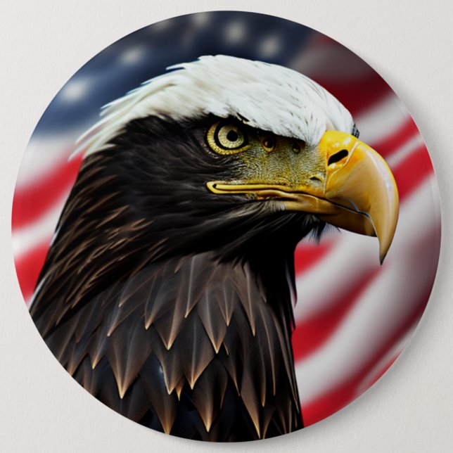 Patriotic/Eagle/American/USA  Button (Front)