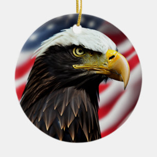 Patriotic/Eagle/American/USA  Ceramic Ornament