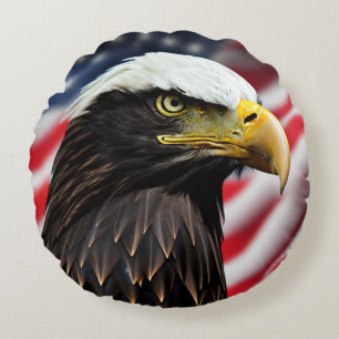 Patriotic/Eagle/American/USA Round Pillow