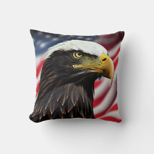PatrioticEagleAmericanUSA  Throw Pillow