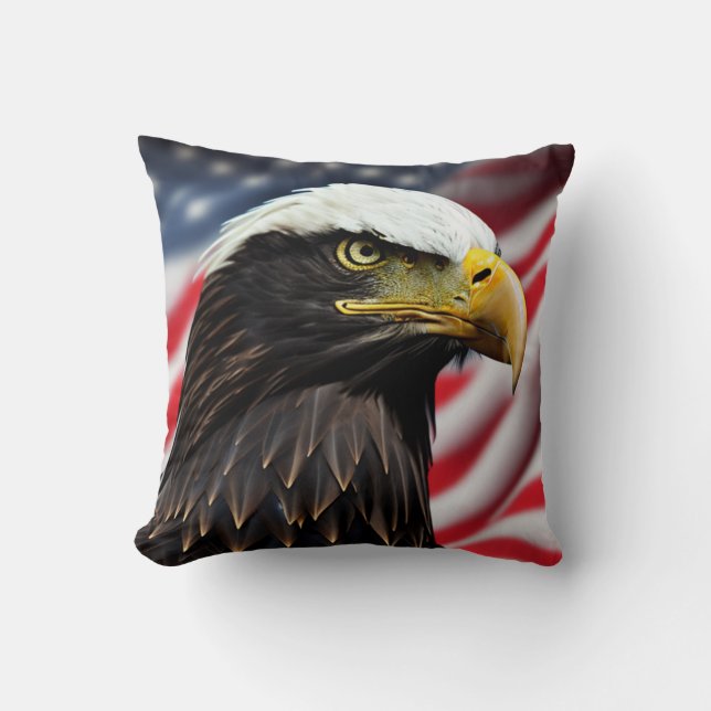 Patriotic/Eagle/American/USA  Throw Pillow (Front)