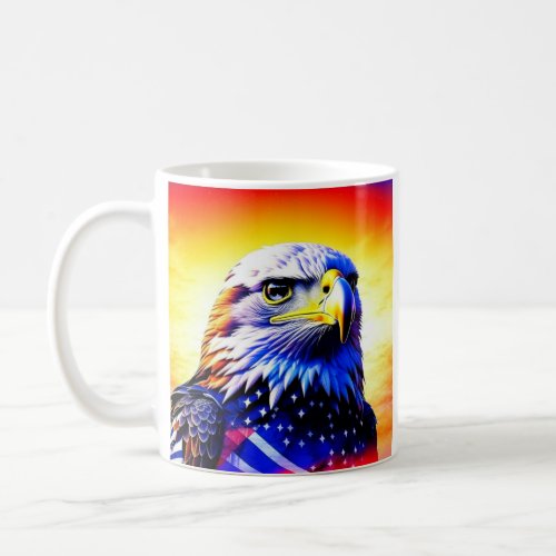 Patriotic Eagle and American Flag  Coffee Mug