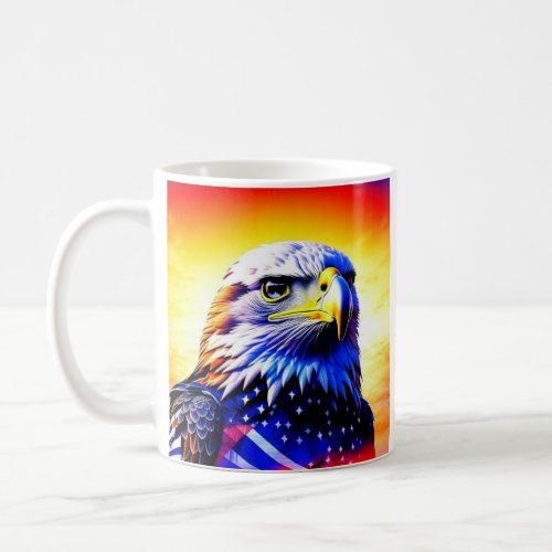 Patriotic Eagle and American Flag Personalized Coffee Mug