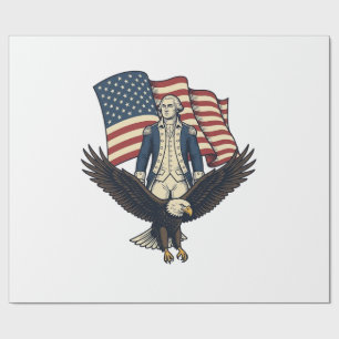 Patriotic Eagle and Colonial General Vintage Vecto Wrapping Paper
