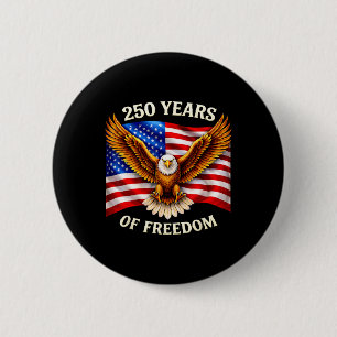 Patriotic Eagle And Flag 250 Years 1776-2026 4th O Button