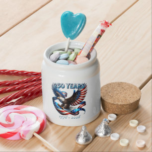 Patriotic Eagle and Flag 250 Years 1776-2026 Candy Jar