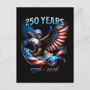 Patriotic Eagle and Flag 250 Years 1776-2026 Holiday Postcard