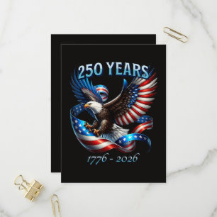 Patriotic Eagle and Flag 250 Years 1776-2026 Invitation Postcard