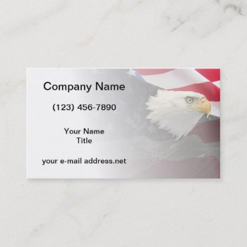 Patriotic Eagle And Flag Business Card by timelesscreations at Zazzle